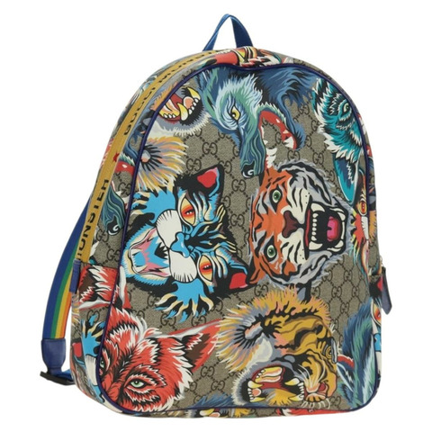 GUCCI 雙肩包 PVC 米色 銀色 501976 正品 185915SM