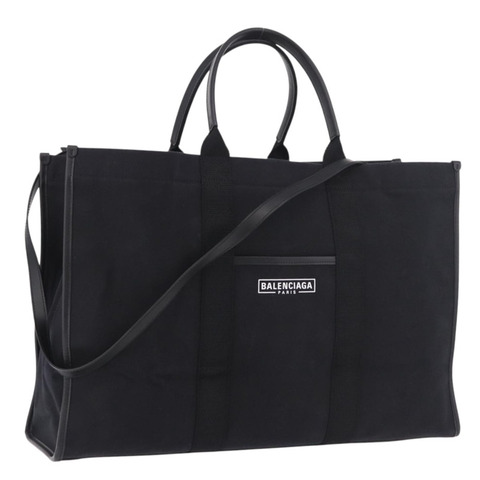 BALENCIAGA 手袋 帆布 兩用 黑色 金色 671403 正品 186106M