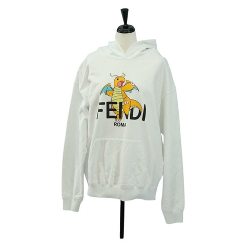 FENDI FENDI x FRGMT x POKMON 連帽衫 Kairyu 棉質 S 白色 正品 am11910SM