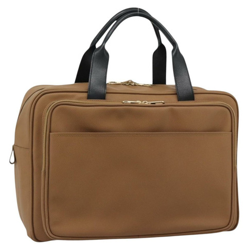 BOTTEGA VENETA 波士頓包 PVC帆布 米色 金色 正品 186272A