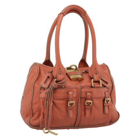 Chloe Paddington 手提包 真皮 粉紅色 金銀色 正品 187547V