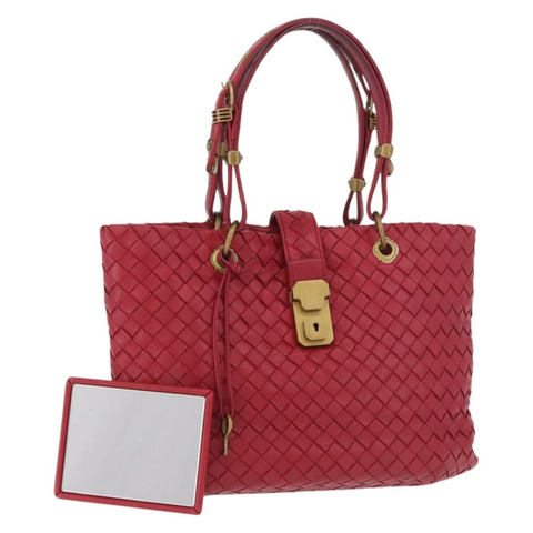 BOTTEGA VENETA INTRECCIATO 手袋 皮革 紅色 金色 正品 187567A