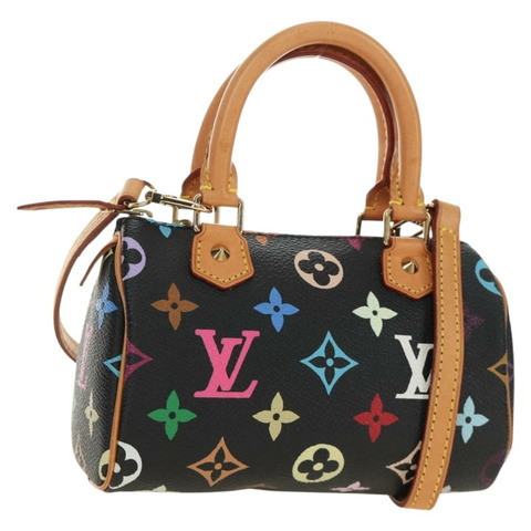 路易威登 Monogram Multicolor 迷你 Speedy 手袋 黑色 M92644 正品 185809SAM