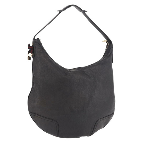 GUCCI 黑色金色皮革單肩包 162882 正品 189322A