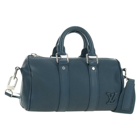 路易威登 Aerogram Keepall XS 旅行包，藍色皮革，貨號 M81003，LV 正品，編號 189893M