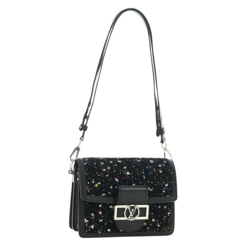 路易威登 Daufine MINI 手袋，斜紋軟呢布料，黑色/銀色，M55491，LV 正品，編號 189783SAM