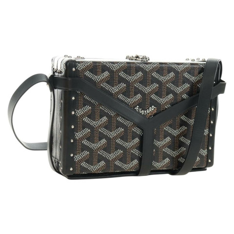 GOYARD 人字紋 Minodiere 行李箱包 PVC 黑色銀色 正品 189823SM