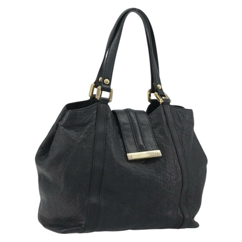 GUCCI GG帆布Guccissima托特包，黑色/金色皮革款，貨號233607，正品編號190389A
