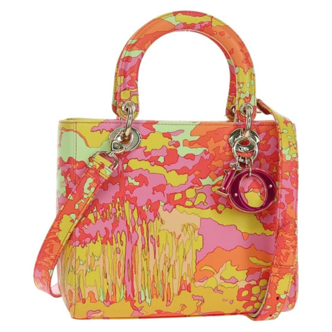 Christian Dior Lady Dior 手提包 真皮 兩用 紅色 金色 正品 190659SM