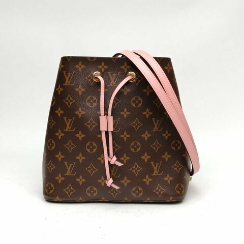 LOUIS VUITTON NÉONOÉ水桶包中號粉色內裏老花PVC金扣晶片肩背包