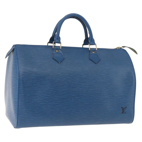 路易威登 Epi Speedy 35 手提包，托萊多藍，M42995，LV 正品，編號 190979A