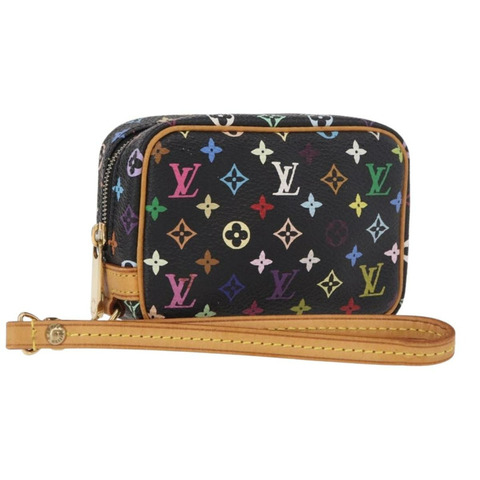 路易威登 Monogram Multicolor Trousse Wapity Pouch 黑色 M58034 Auth 191621V