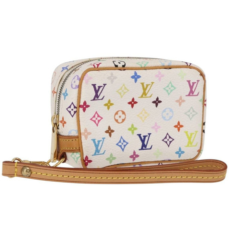 路易威登 Monogram Multicolor Trousse Wapity Pouch 白色 M58033 Auth 191622V