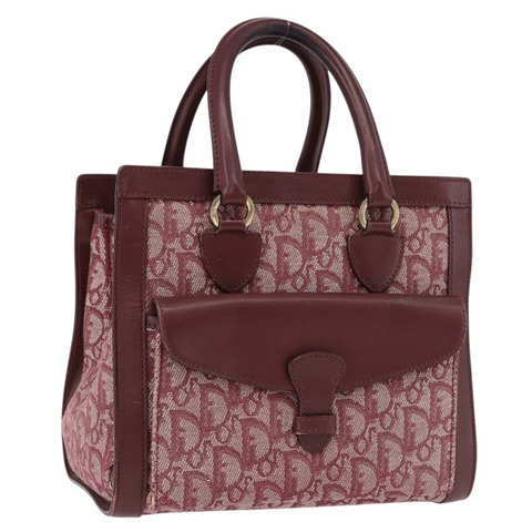Christian Dior Trotter帆布手提包 紅色金色 正品 191301V