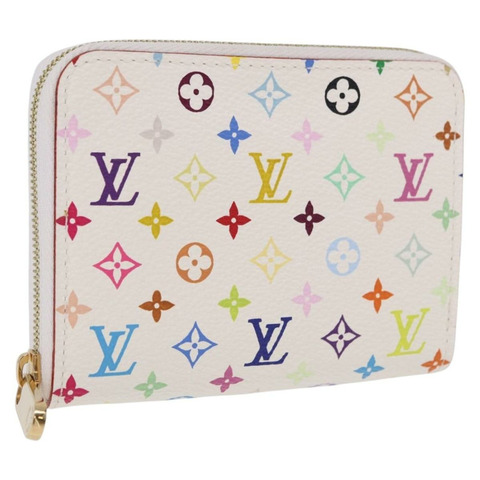 路易威登 Monogram Multicolor Zippy 零錢包 白色 M93741 正品 186626SAM