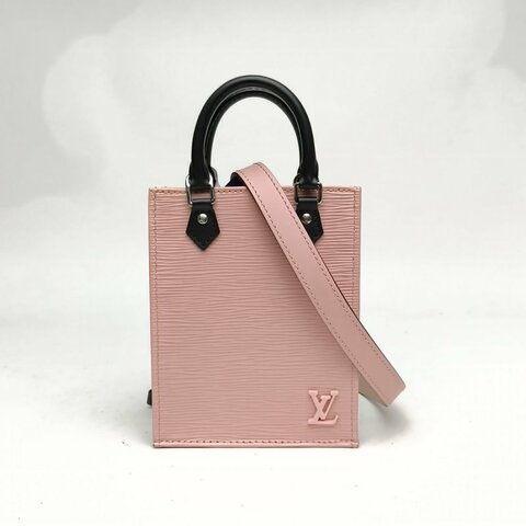 LOUIS VUITTON PETITSACPLAT琴譜包粉色水波紋牛皮肩背包