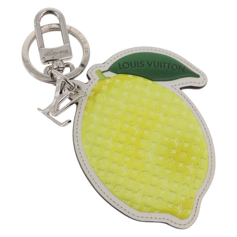 路易威登 Monogram Porte Cles LV 檸檬吊飾 黃色 MP3270 LV Auth 192023M