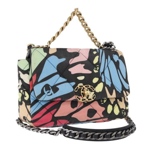 香奈兒 (CHANEL) Matelasse 鏈條肩背包 帆布 2way Multicolor 金色 CC 標誌 Auth 192081M