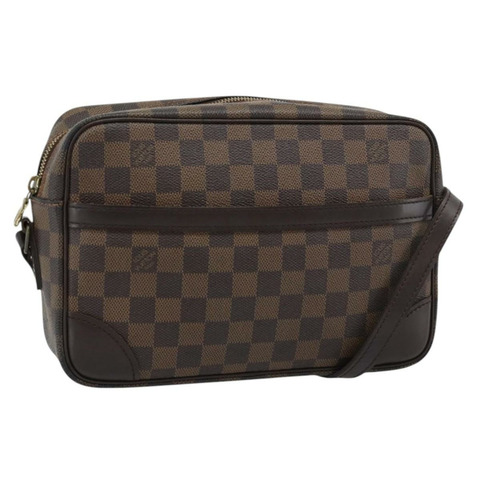 路易威登 Damier Ebene Trocadero 27 肩背包 SPO N48085 LV Auth 192937V