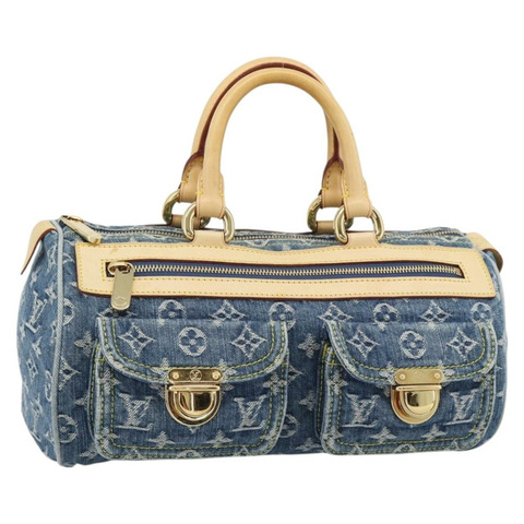 路易威登 Monogram Denim Neo Speedy 手提包 藍色 M95019 LV 正品 191830V