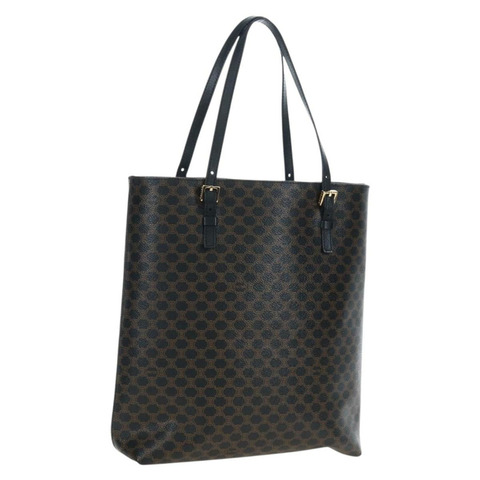 CELINE Macadam帆布托特包 PVC皮革 黑色 金色 正品 191814V