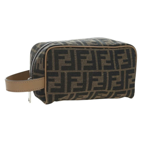 FENDI Zucca帆布手拿包 黑色棕色 正品 am12138V