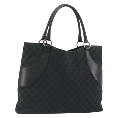 GUCCI GG帆布托特包 黑色 銀色 113016 正品 am12219A