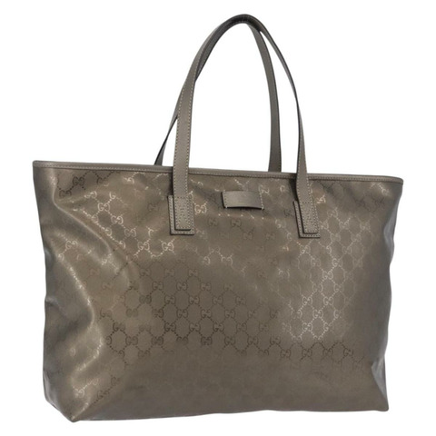 GUCCI GG 聯名手提袋 PVC 灰色 211120 Auth am12189V