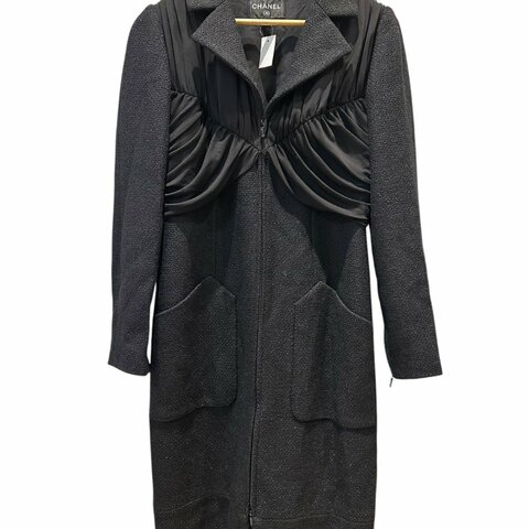 【美收精品】CHANEL 黑色毛呢外套  C-665【隔月月中將轉賣至日本 上架期限30天】