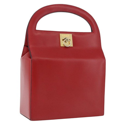 CELINE 手提包 皮革 紅色 金色 正品 193510A