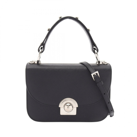 PRADA SAFFIANO LUX 女士黑色真皮單肩斜背包（二手）