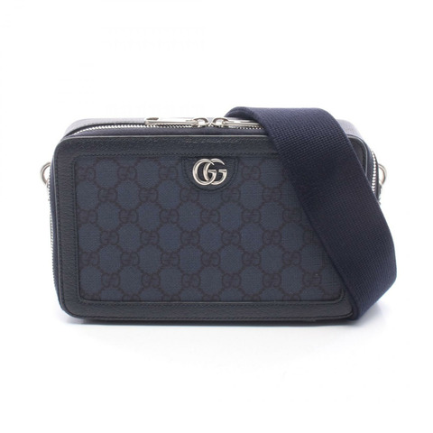 GUCCI Ophidia GG Supreme 單肩包 771174 帆布皮革海軍藍 二手 男士