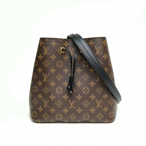 LOUIS VUITTON NÉONOÉ水桶包中號黑色內裏老花PVC金扣肩背包
