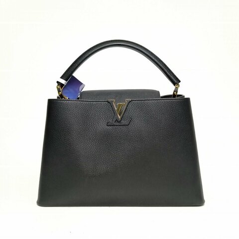 LOUIS VUITTON Capucines中號36黑色牛皮革金扣2017肩背包