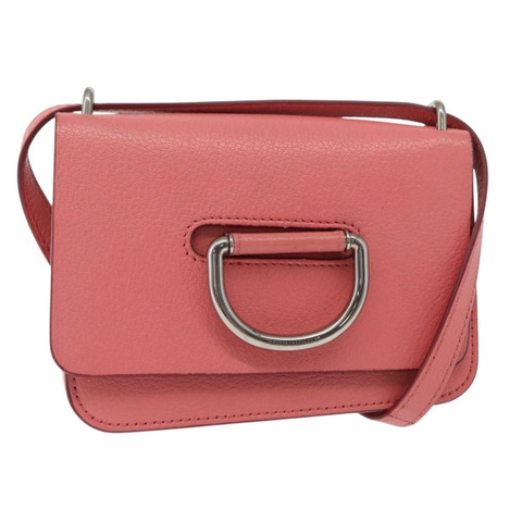 BURBERRY 粉紅金色皮革單肩包 正品 BA7701