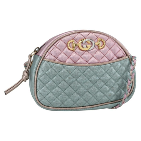 GUCCI 羊皮肩背包 淺藍色 金色 534951 正品 ka093