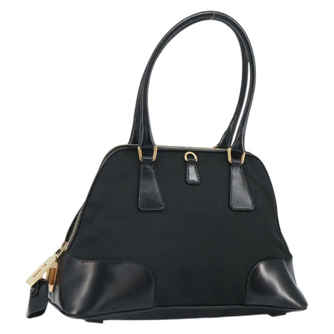 PRADA 尼龍黑色金色手提包 正品 yk20166