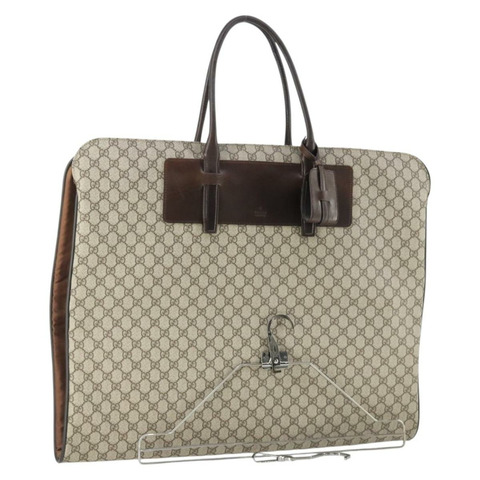 GUCCI GG Supreme 服裝罩 PVC 皮革 米色 正品 ki6350