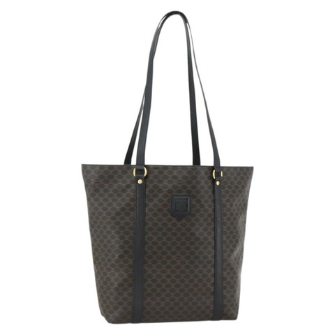CELINE Macadam帆布托特包 PVC皮革 黑色金色 正品 YKZ828A