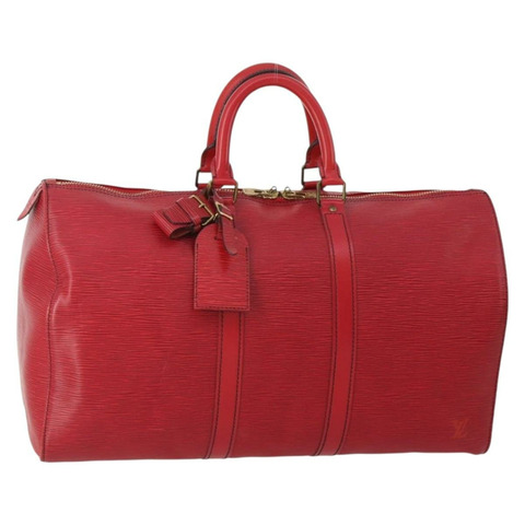 路易威登 Epi Keepall 45 波士頓包 紅色 M42977 LV 正品 YKZ1535A