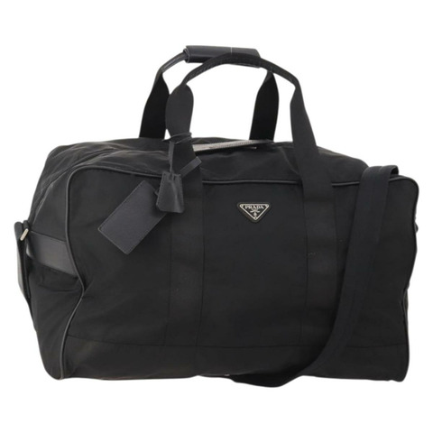 PRADA 波士頓包 尼龍 黑色 銀色 正品 yk20263A