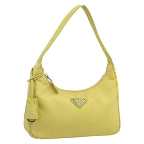 PRADA 尼龍黃色手提包 正品 ka4300A