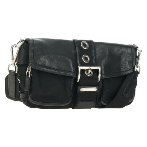 PRADA 單肩包 尼龍 黑色 銀色 正品 yk20454SAV