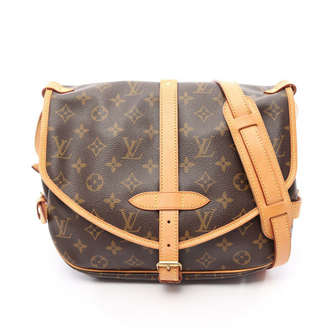 路易威登 Saumur 30 肩背包 M42256 Monogram 帆布皮革棕色 LV