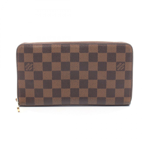 路易威登 Zippy Organizer Damier Ebene Around 長版皮夾 N60003 皮革 PVC 棕色 二手 男女通用