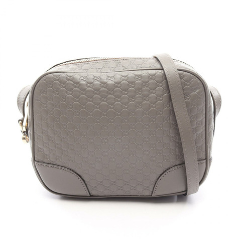 GUCCI BREE MICRO GUCCI SHIMAS 單肩斜背包 449413 皮革 灰色 二手