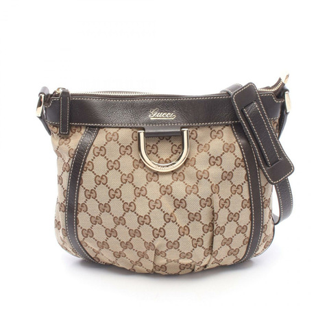 GUCCI Abbey GG帆布單肩斜背包 203257 帆布皮革 米色 二手
