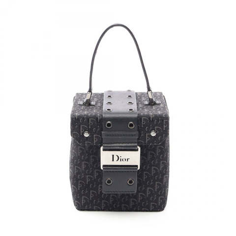 Dior 街頭時尚 Trotter 手提包，帆布皮革材質，黑色，二手女款