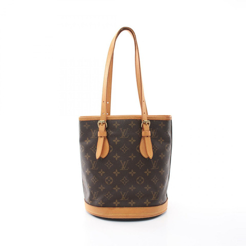 路易威登 (LOUIS VUITTON) 水桶包 PM 手提單肩包 M42238 Monogram 皮革 棕色 二手