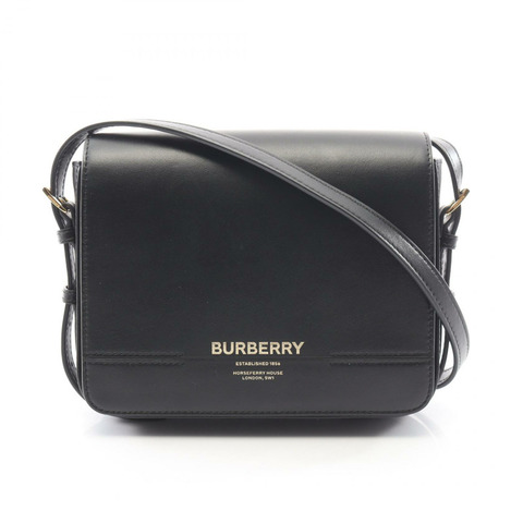 BURBERRY Grace 黑色真皮單肩包，二手女款